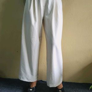 High Waist Cream Straight Formal Pants 🎀