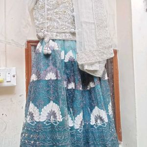 New Blue And Grey Lehenga