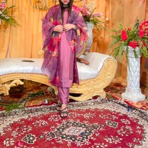 Purple Kurta Set with Beautiful Dupatta