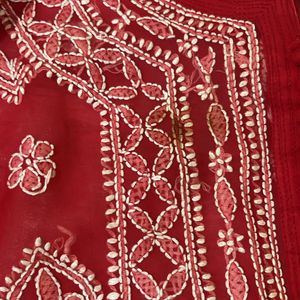 2 chikankari kurtis red and Grey