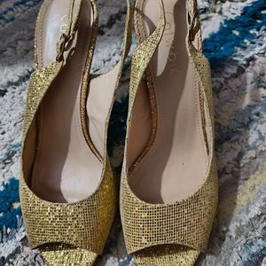 Catwalk Party Wear Golden Heels