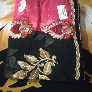 Women Embroidered Saree With Blouse