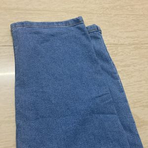 Straight Leg Blue Jeans - mom Fit