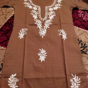 Pure Cotton Kurti With Embroidery