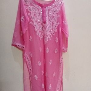 Rosey Pink Chikankari Kurta