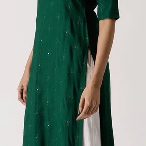 LIBAS L Size Brand new Green Mirror work Kurta