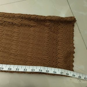 Brown Lace Flared Pant With Inner Lining