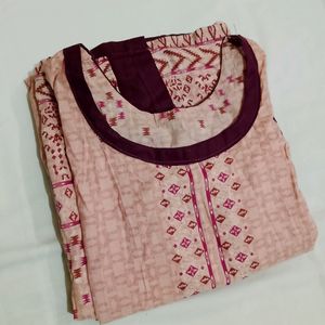 Wine Cotton Kurta