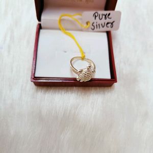 Pure Silver Turtle Ring