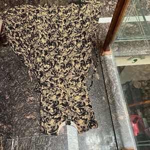 Gold And Black Floor Length Frock