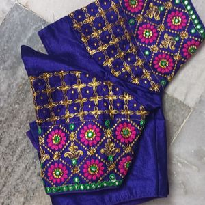 A Violet Colour Embroidered Readymade Blouse