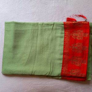 Parrot Green Saree