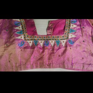 Pink Maggam Work Blouse