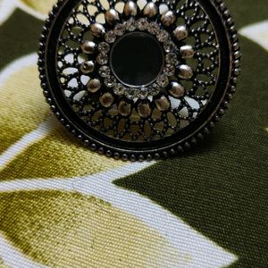 Boho Style Silver Jhumkas And Ring