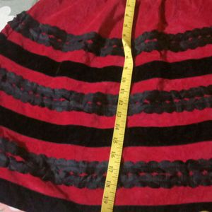 Red And Black Velvet Skirt