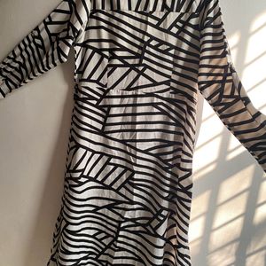 Black And White Stripes Shirt Dress