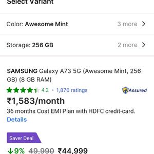 SAMSUNG A 73 ON SALE ( 1.5 YRS Oly)