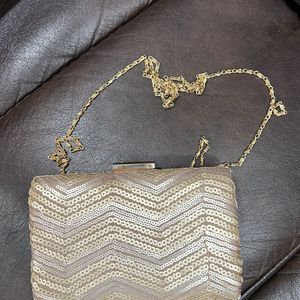 Gold Brown Clutch Bag