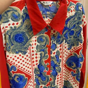 WOMEN RED FLORAL SHIRT