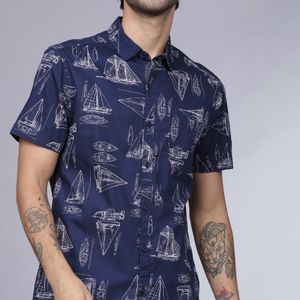 Highlander Navy Blue Half Shirt