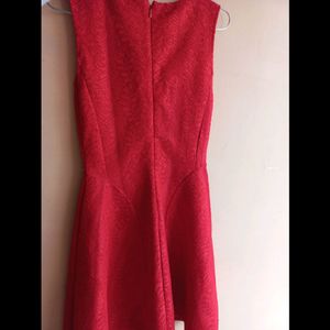 Red embroided dress