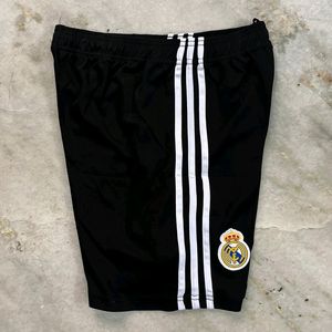 REAL MADRID BLACK SHORTS SIZE MEDIUM SLIM FIT