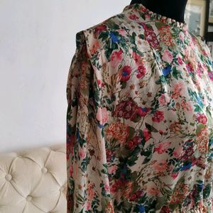 Zara Floral Floaty Tiered Mini Dress