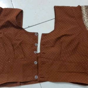 Brown Work Saree