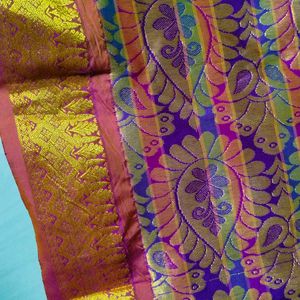 Multi Colour Kanjeevaram Silk Saree