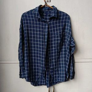 Checkerd Casual Blue Shirt