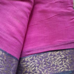 Today Offer!Pure Pink Bengal Cotton Saree