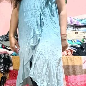 Double Shade Frilled Skirt Cum Dress