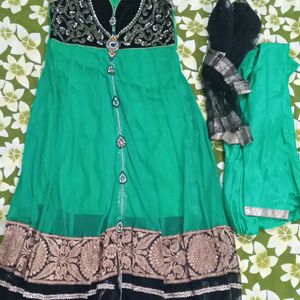 Beautiful Green Anarkali Dress And Very Comfortabl