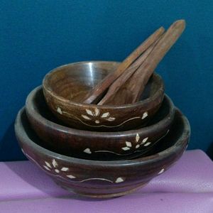 WOODEN BOWL SET OF 3 PIECE