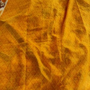 Yellow Printed Saree ( Women)