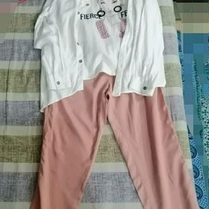 Co-ord Set White And Pink