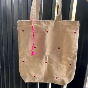 Heart Print Tote Bag