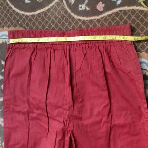 Maroon Stretchable Pant With Net Bottom