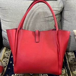 Red Tote Hand Bag