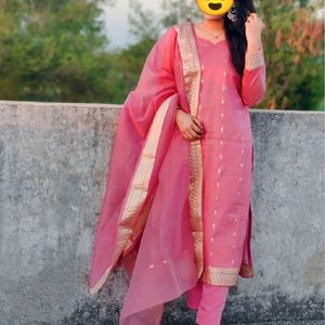 Organza Kurta Pants And Dupatta