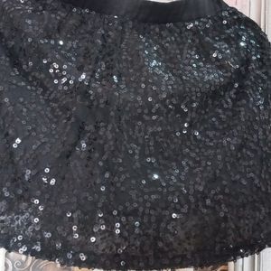 BLACK SEQUENCE MINI SKIRT