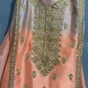 Beautiful Embroidery Double Shade Suit With Duppt