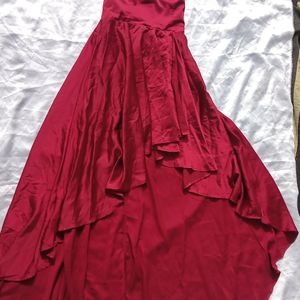 Brand New ( Shein) Red Satin  High Low Dress