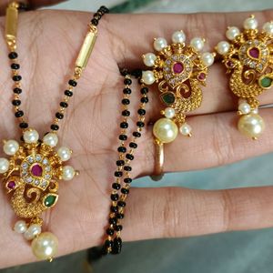 Very New Peacock Mangalsutra Set