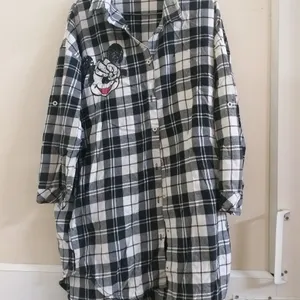 Checkered long flannel shirt