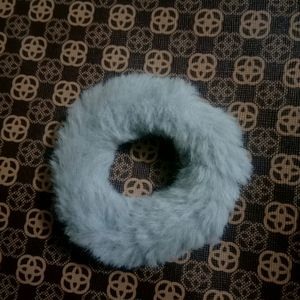 Trending Grey Furry Scrunchie