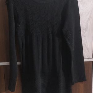 Girl's/Women Black Woolen Sweater