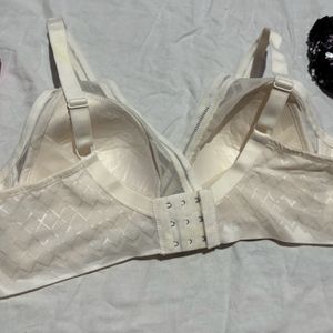 White Mesh Design Bra