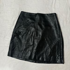 H&m Black Leather Skirt