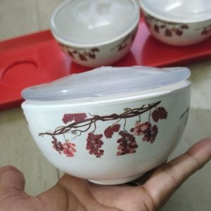 3 Pc Bowl With Tray Set